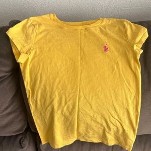 Polo Ralph Lauren Yellow Tee with Pink Logo